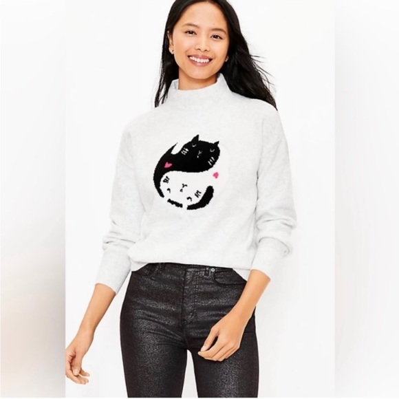 LOFT snuggle cat sweater - Picture 3 of 5